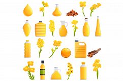 Canola icons set, cartoon style Product Image 1