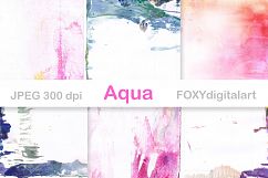 Watercolor Digital Paper Hand Painted Paint Brush Strokes  Product Image 3