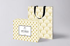 8 Seamless Art Deco Patterns - Ivory &amp; Gold Set 1 Product Image 4