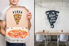 6 Hand Drawn Pizza Slice Badges Product Image 4