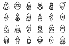 Garden gnome icon, outline style Product Image 1