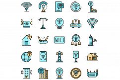 Wifi zone icons set vector flat Product Image 1