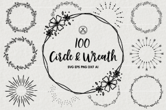 100 Wreaths and Circles SVG -VB Product Image 1
