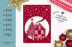 Night Christmas Scene - SVG EPS DXF PNG PDF JPG Cut File Product Image 1