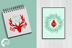 Reindeer clipart, invitation embellishments, graphics, illustrations AMB-1117 Product Image 4