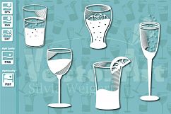 Drinking Glasses - Cut File for Crafters Product Image 1