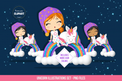 Unicorn graphics, Girl and unicorn illustrations Product Image 2