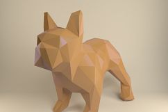 French Bulldog, Paper Dog, Papercraft Bulldog, Paper Animals, Papertoy, Home Decor, Frenchie, 3D papercraft model, lowpoly DIY, hobby idea Product Image 4