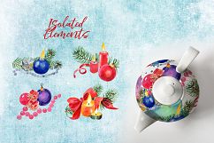 A set of New Year's candles PNG watercolor   Product Image 7