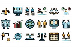 Comparison icons set vector flat Product Image 1