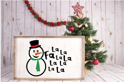 Fa La La La La - Deck the Halls Christmas SVG Cut File - DXF Product Image 3
