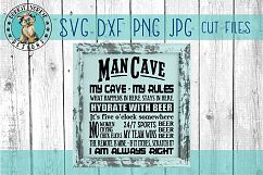 Man Cave Rules - My Cave, My Rules, Team, Beer, SVG Cut File Product Image 1