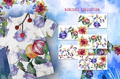 Christmas happy holiday PNG watercolor set Product Image 2