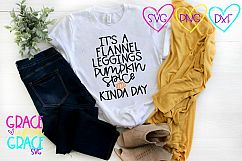 It&#039;s A Flannel Leggings Pumpkin Spice Kinda Day Product Image 1