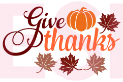 Give Thanks Quote with Pumpkin and Leaves Product Image 2