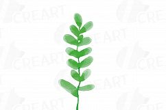 Green leaves and branches watercolor clip art pack, hand painted leafs collection. PNG, jpg, svg, vector illustrator &amp; corel files included Product Image 10