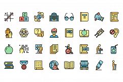 Inclusive education icons set vector flat Product Image 1