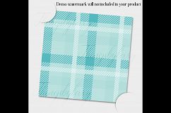 24 Turquoise Plaid Digital Papers, Tartan, Gingham, Check Product Image 7