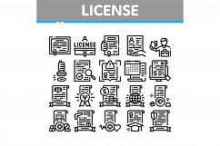 License Certificate Collection Icons Set Vector Product Image 1