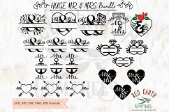 Mr and Mrs wedding sign bundle in SVG,DXF,PNG, EPS formats Product Image 1
