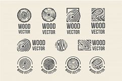 Set of wood rings texture logo Product Image 2
