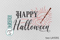 Happy Halloween magic wand file to cut print vector digital Product Image 3