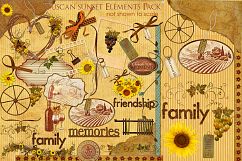 Tuscan Sunset Clip Art &amp; Element Pack- 44 Piece Set Product Image 1