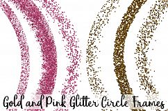 Gold and Pink Glitter Circle Frames Clip Art Product Image 5