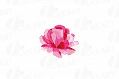 Watercolor Pink and Blue Roses and leafs clip art pack, png Product Image 17