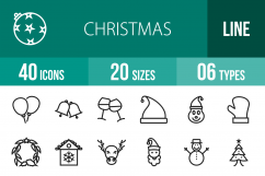40 Christmas Line Icons Product Image 1