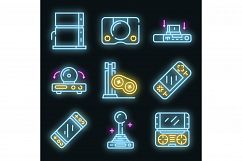 Console icons set vector neon Product Image 1