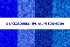 8 Blue 3D Square Backgrounds (AI, EPS, JPG 5000x5000) Product Image 1