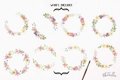 Watercolor Floral Enliven Wreaths 8 Garlands Pretty Flowers  Product Image 5