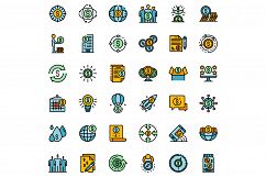 Crowdfunding platform icons set vector flat Product Image 1