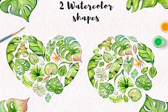 Tropical leaves Watercolor clipart Product Image 7