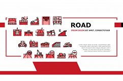 Road Construction Landing Header Vector Product Image 1