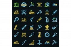 Carpenter icons set vector neon Product Image 1