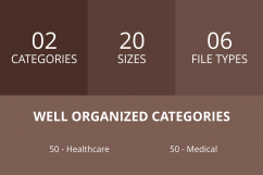 100 Medical General Flat Greyscale Icons Product Image 3