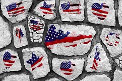 Old America. Watercolor Flag USA. Grunge elements. Product Image 7