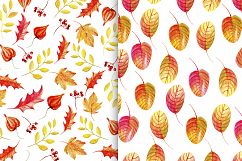 Autumn Watercolor Seamless Patterns Set Product Image 4