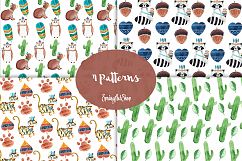 Summer Boho animals clipartpat and patterns design Product Image 5