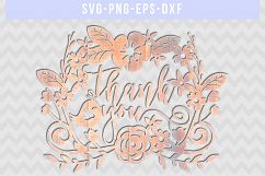 Thank you SVG Cut File, Wedding Paper Cutting, DXF EPS PNG Product Image 2