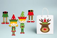 Christmas feet, elf, reindeer head graphics Product Image 3