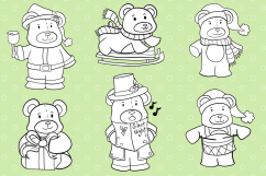 Bear Christmas Digital Stamps Product Image 3