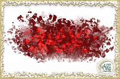 Scarlet Red Splotches Brush Strokes Clipart crimson Glitter  24 PNG - transparent background images Product Image 12