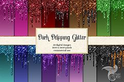 Dark Dripping Glitter Digital Paper Product Image 1