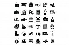 Subsidy icons set, simple style Product Image 1