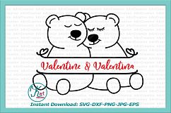 Couple bear split Valentine Love monogram svg dxf cut print Product Image 2