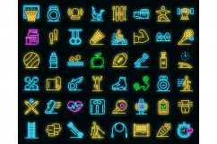 Outdoor fitness icons set vector neon Product Image 1