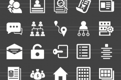 148 Files &amp; Folders Glyph Inverted Icons Product Image 2